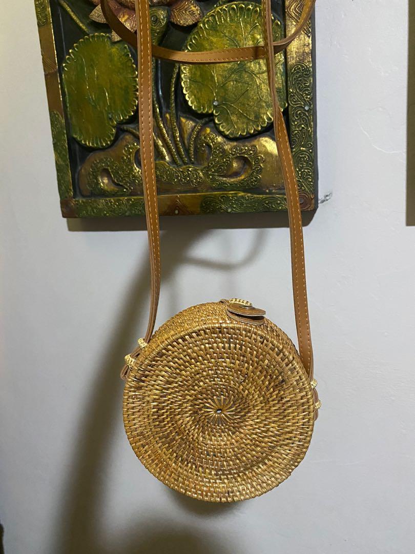Round Rattan Crossbody Bag from Bali, Women's Fashion, Bags & Wallets, Crossbody Bags on Carousell