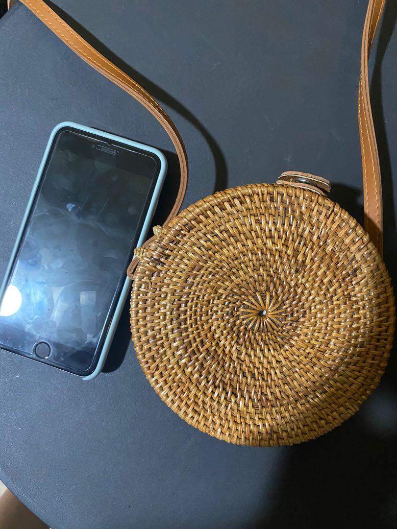 Round Rattan Crossbody Bag from Bali, Women's Fashion, Bags & Wallets, Crossbody Bags on Carousell