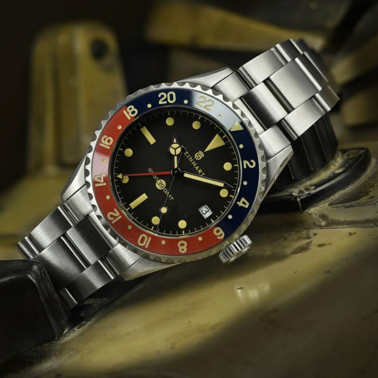 Steinhart Ocean 39 Vintage GMT Premium Blue Red Ceramic Men s