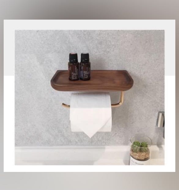 Toilet Roll Holder (rose gold), Furniture & Home Living, Bathroom