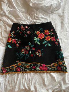 Topshop embroidered skirt