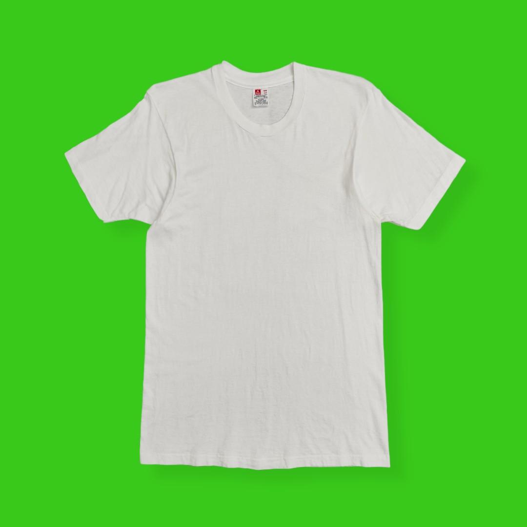Vintage Plain White Tee Tag Hanes Beefy, Men's Fashion, Tops & Sets on  Carousell