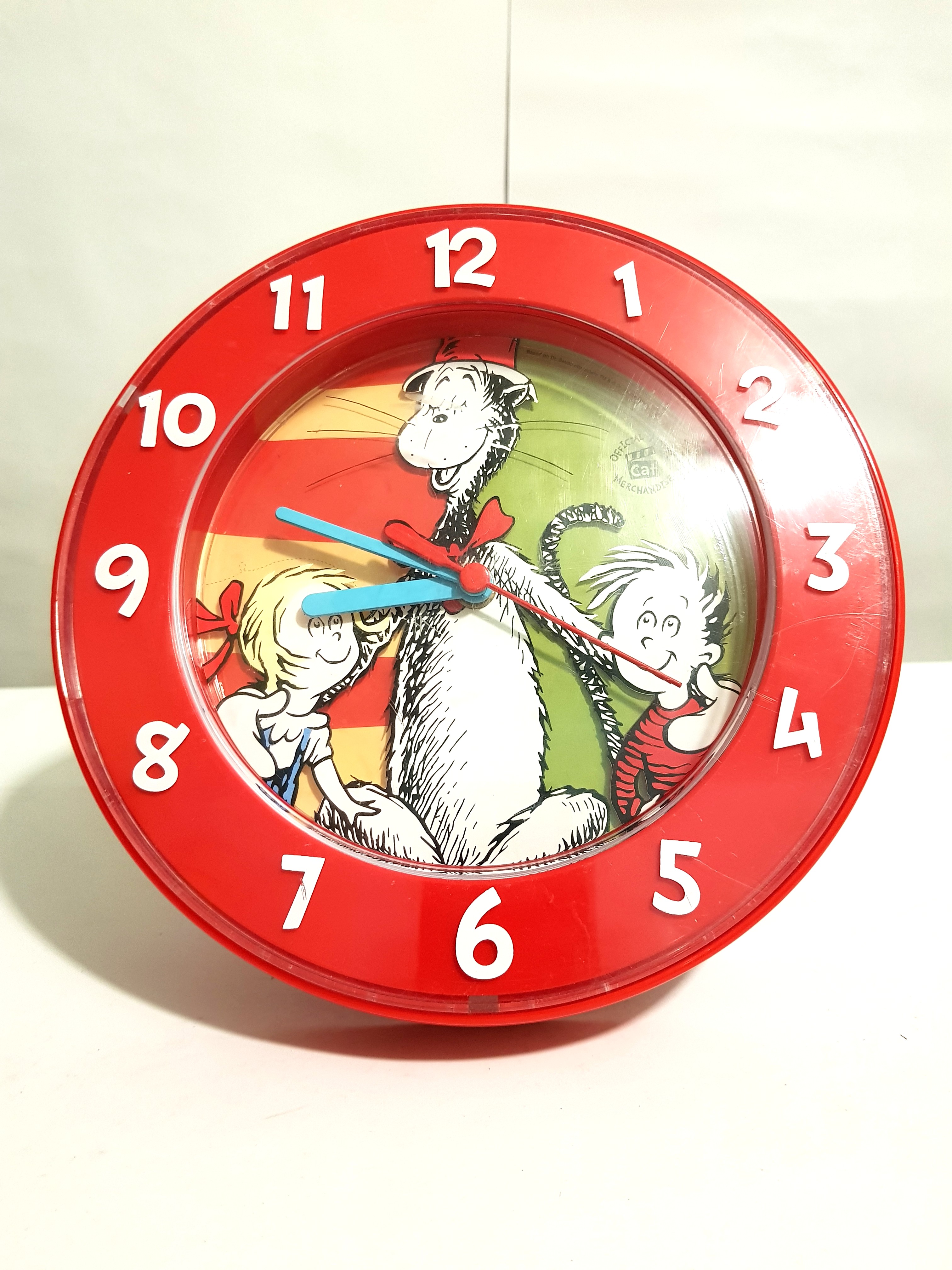 Vintage Dr. Suesse' Cat in the Hat wallclock desktop clock official ...