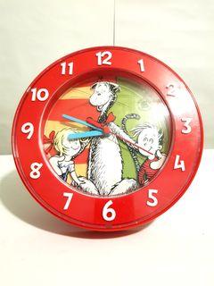 Vintage Dr. Suesse' Cat in the Hat wallclock desktop clock official merchandise extremely rare