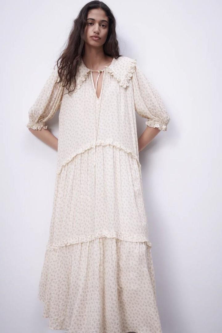 Zara floral print muslin dress clearance