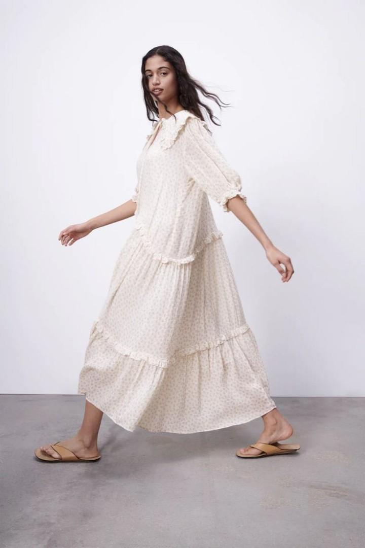 Zara floral print muslin dress clearance