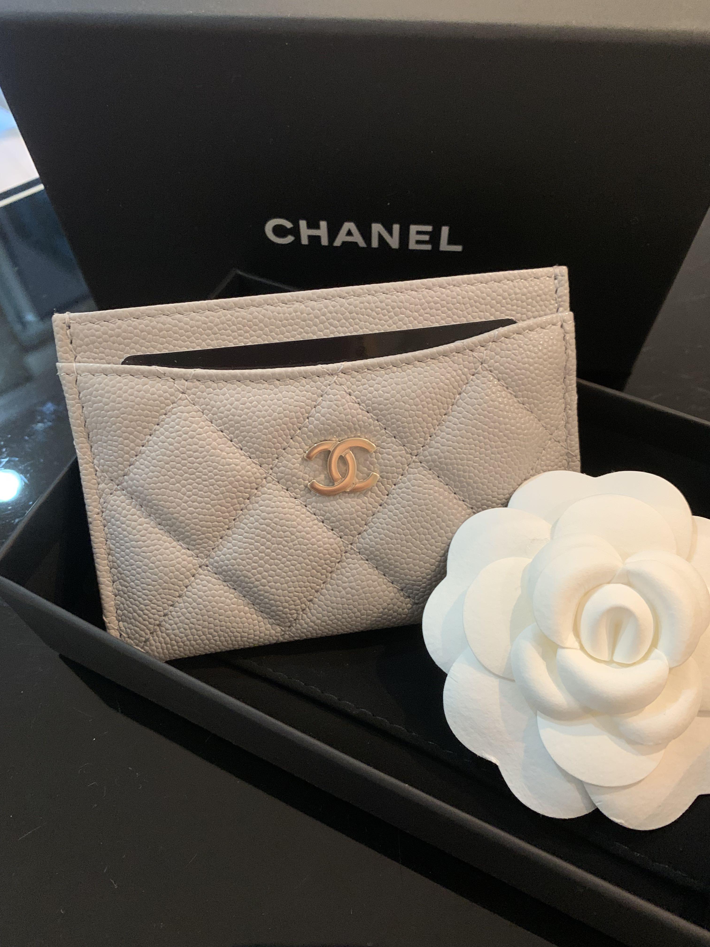 21A Chanel grey caviar card holder, Luxury, Bags & Wallets on Carousell