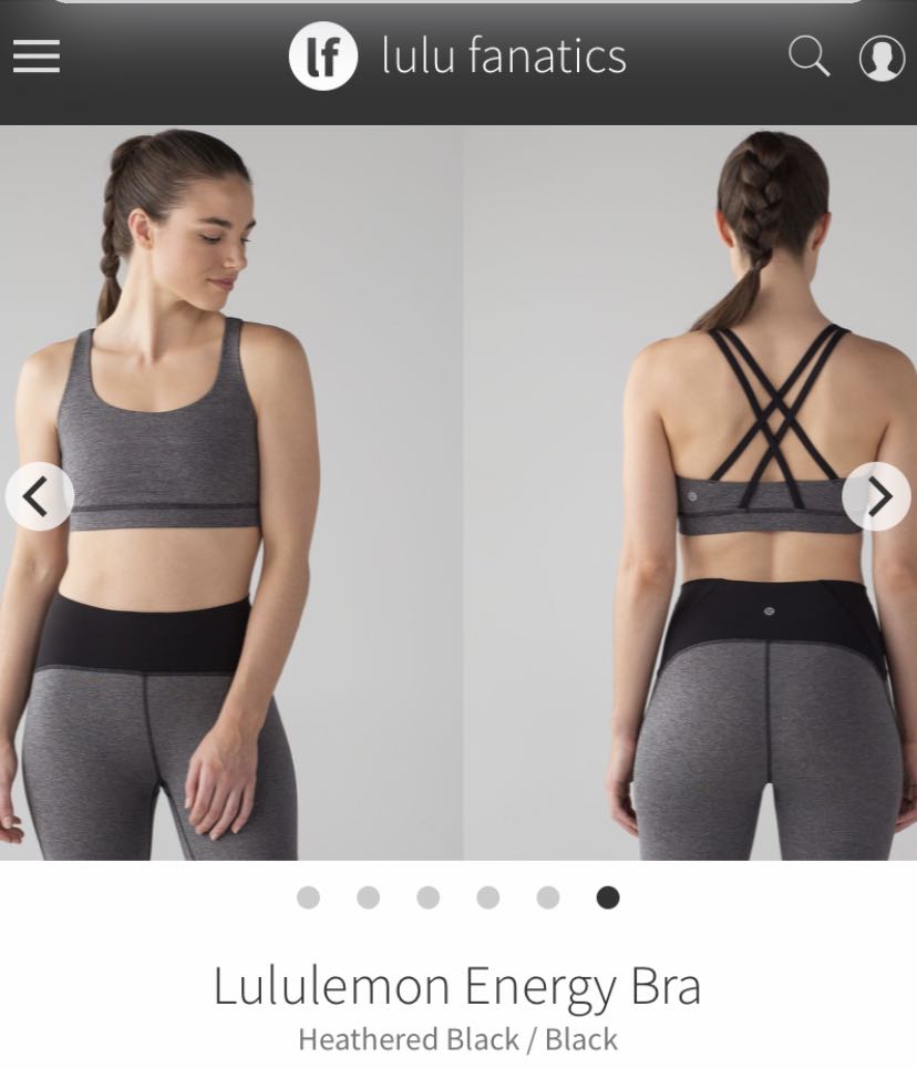 lululemon athletica, Intimates & Sleepwear, Lululemon Energy Bra  Heathered Black Size 6 Euc