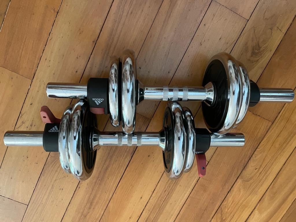 Adidas barbell set hotsell