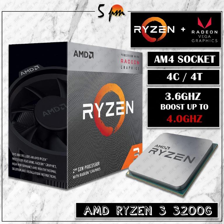 Bundle Amd Ryzen 3 30g With Radeon Vega 8 Graphics Processor Cpu Apu 3 6ghz Boost Up To 4 0ghz With Motherboard Electronics Computer Parts Accessories On Carousell