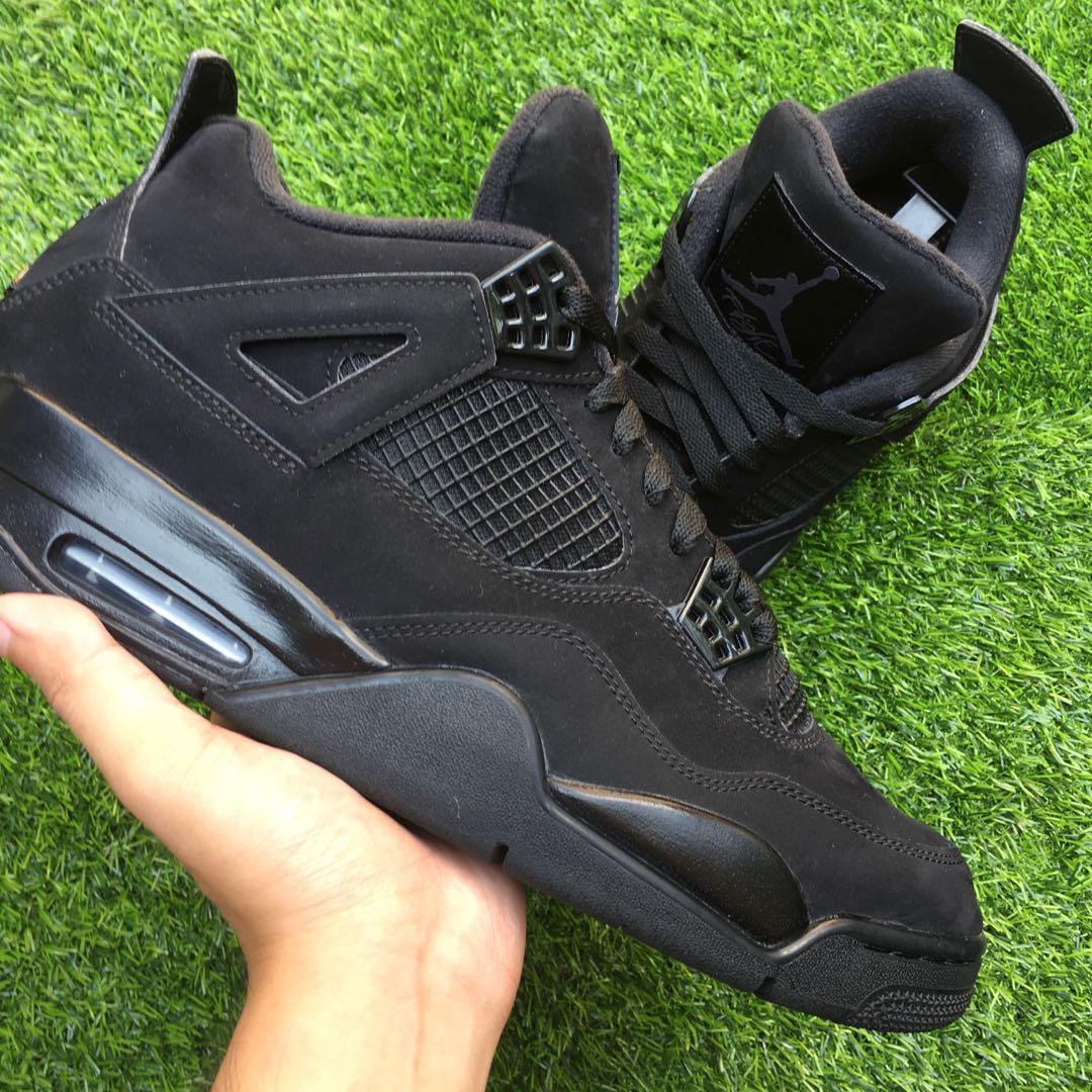 Jordan retro 4 all black mens clearance