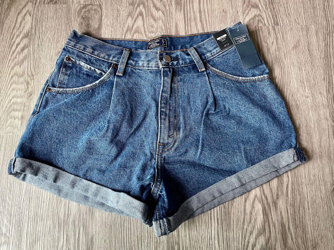 Authentic Abercrombie Fitch Annie High Rise Denim Shorts Women s Fashion Bottoms Shorts on Carousell