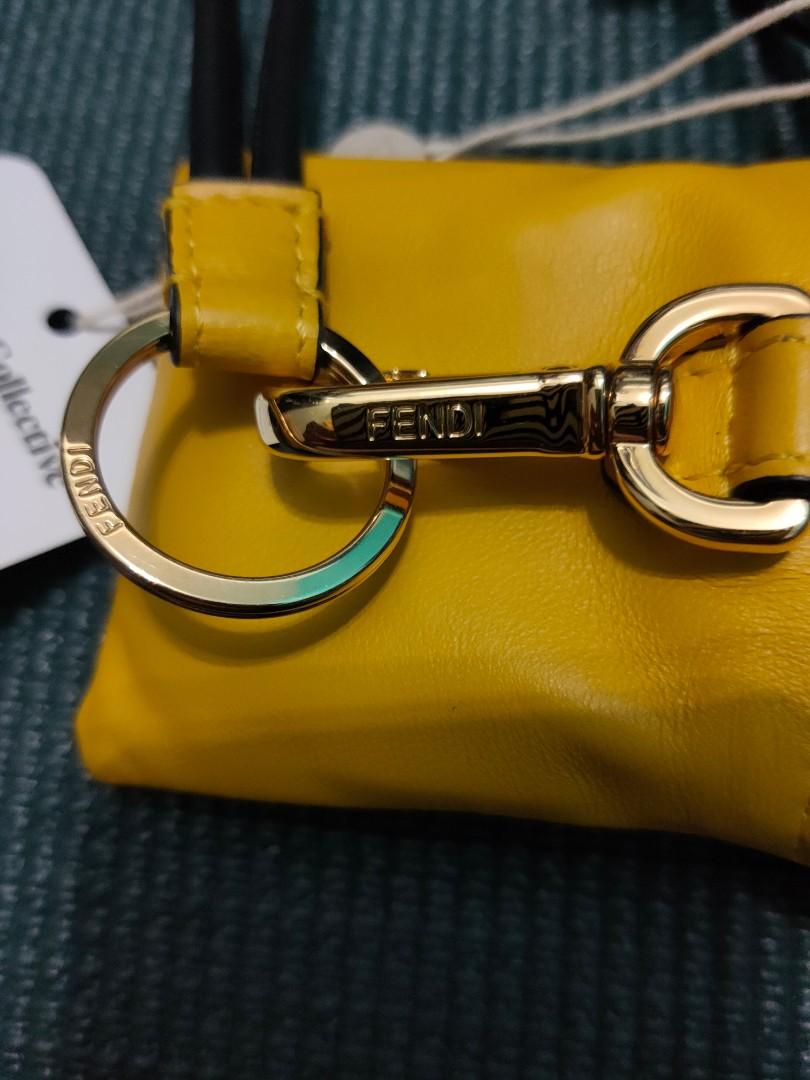 Fendi Fendace Black Leather Card Case Wallet Lanyard – Queen Bee