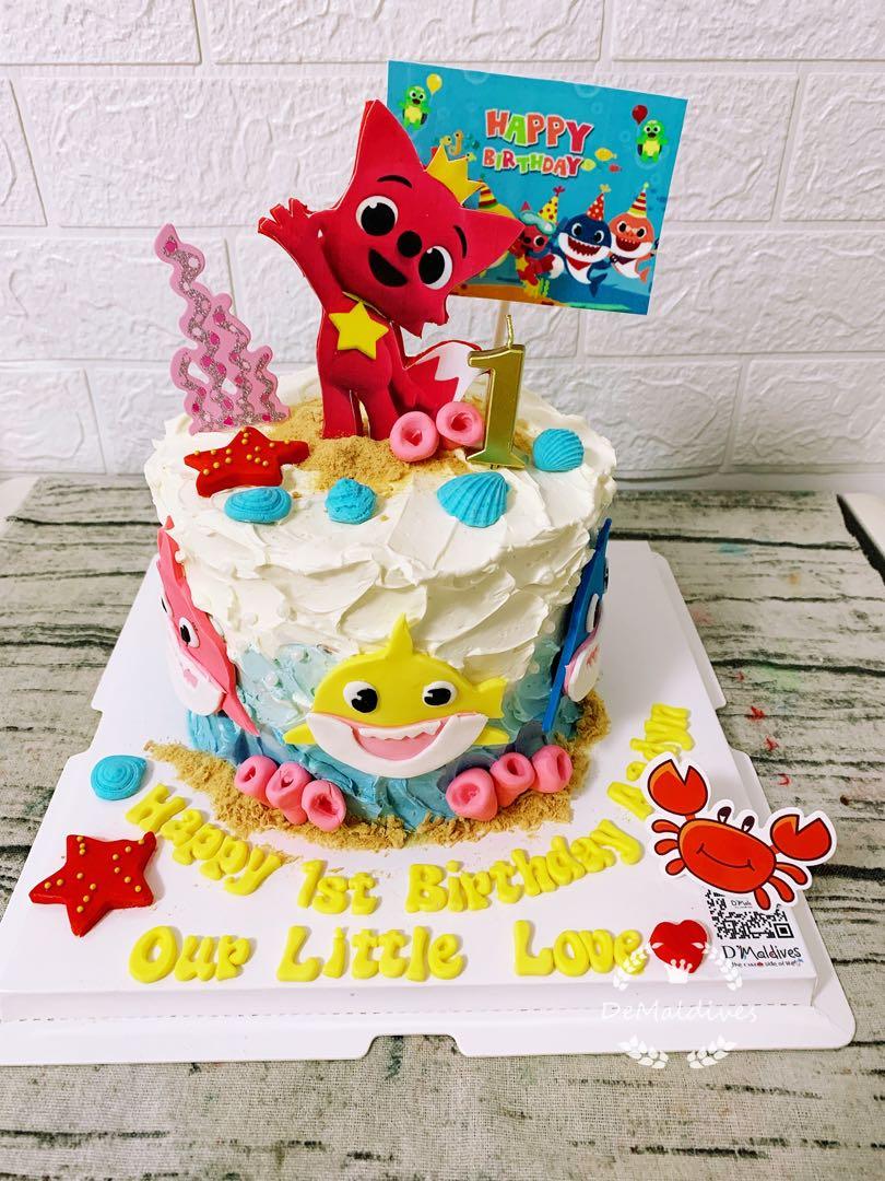 Baby Shark Birthday Cake Food Drinks Homemade Bakes On Carousell
