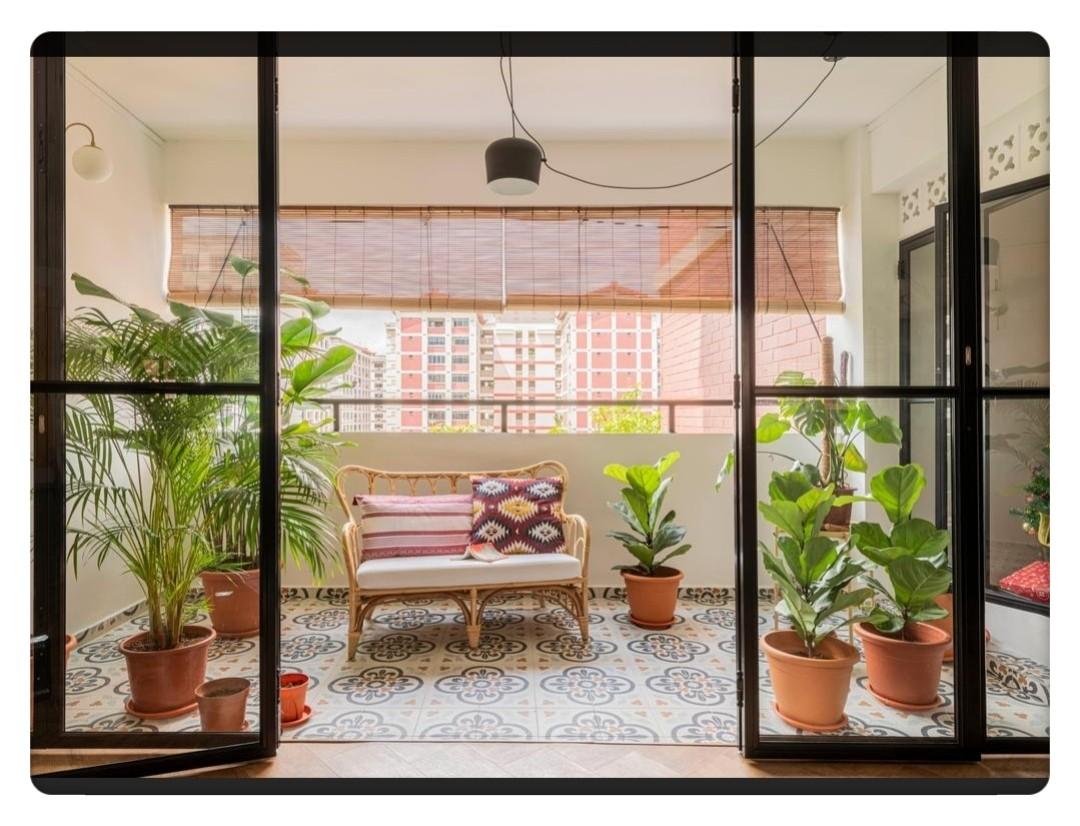 balcony bifold sliding glass door aluminium framed acrylic door hall room walk in wardrobe kitchen partition divider fixed panel home services renovations on carousell