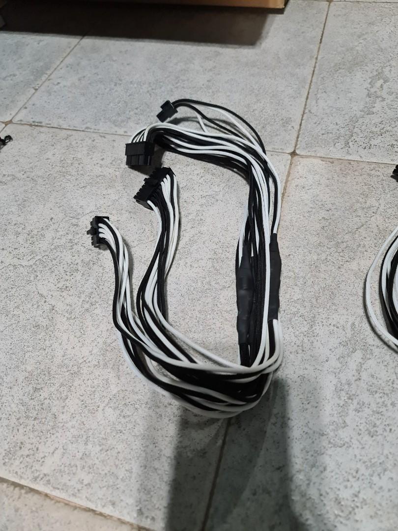 Black and white cables from cable mod, Computers & Tech, Parts