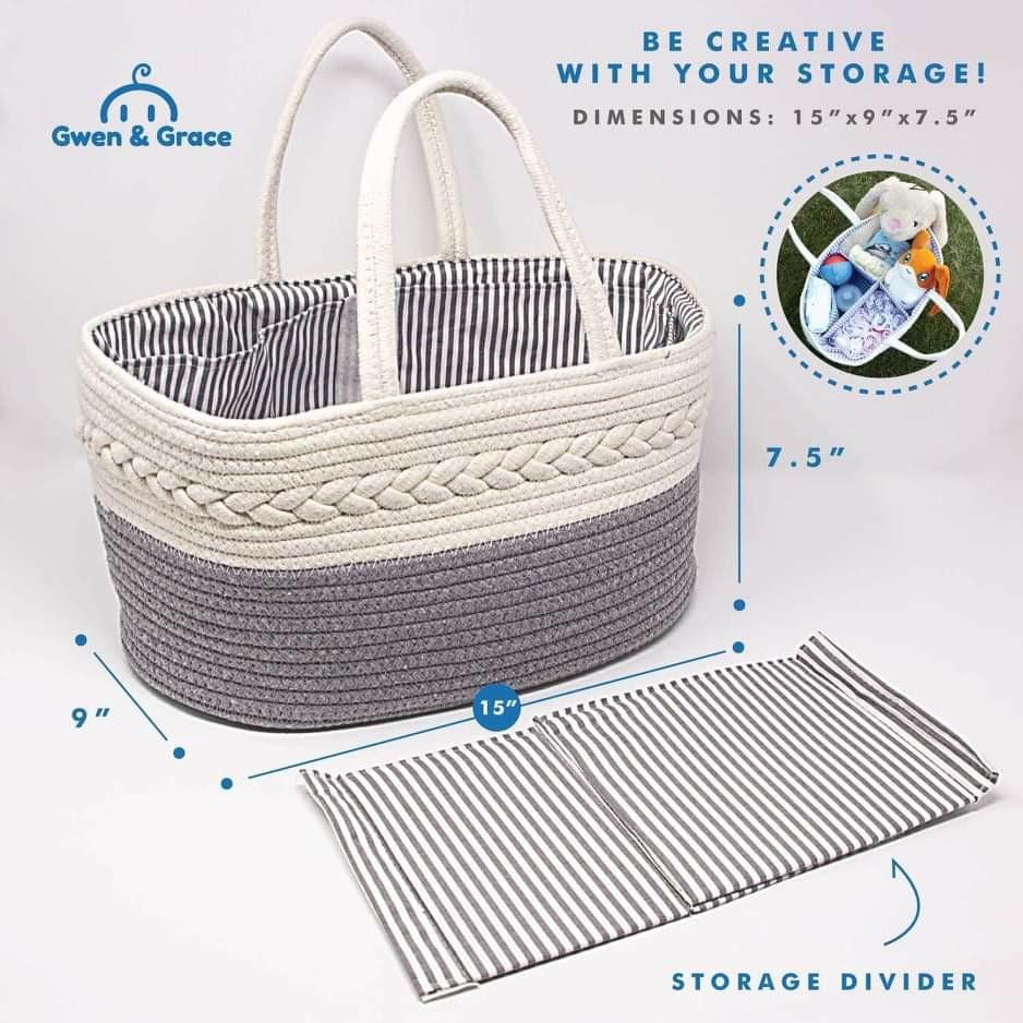 Multi-Purpose Caddy Organizer (Category: Diaper Bags & Wetbags) located in Makati City. Submitted by m0ther (Listing ID 1096850007, Image 2). Description: Now Available in the Philippines! Gwen&Grace Diaper Caddy Organizer. - Have easy access to your baby's essential needs anytime with this spacious organizer. Design is chic and colors are subtle. With detailed workmanship, it is made of quality, smell-free materials. - Perfectly sized at 15x9x7.