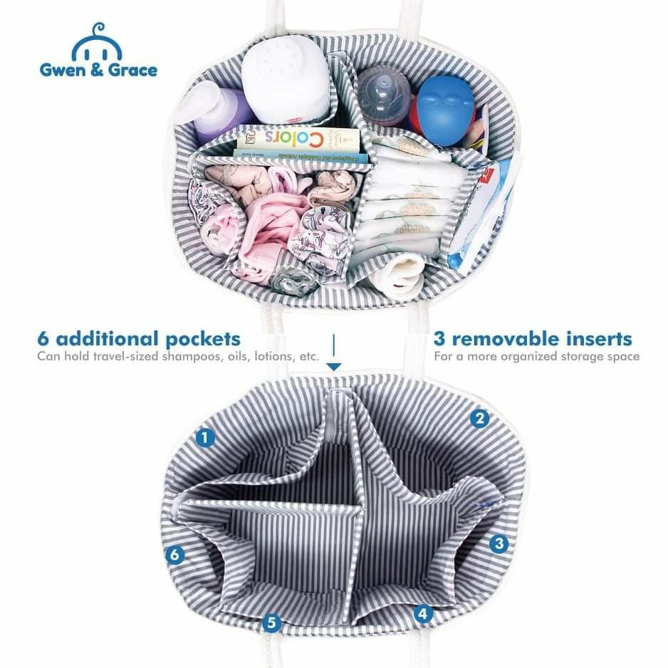 Multi-Purpose Caddy Organizer (Category: Diaper Bags & Wetbags) located in Makati City. Submitted by m0ther (Listing ID 1096850007, Image 3). Description: Now Available in the Philippines! Gwen&Grace Diaper Caddy Organizer. - Have easy access to your baby's essential needs anytime with this spacious organizer. Design is chic and colors are subtle. With detailed workmanship, it is made of quality, smell-free materials. - Perfectly sized at 15x9x7.