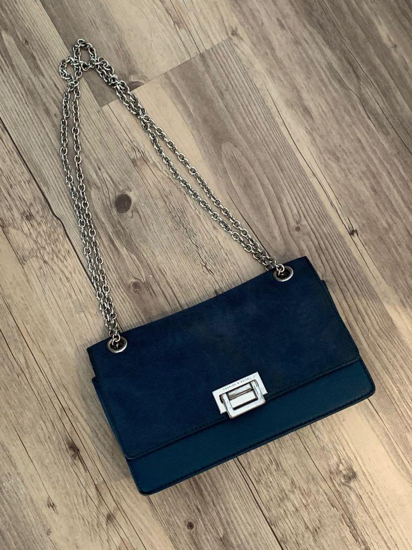 Charles Keith Navy Blue sling bag