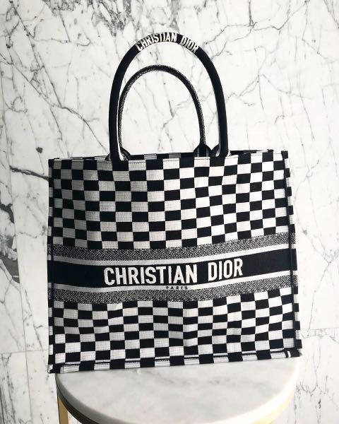 Dior checkered tote cheap