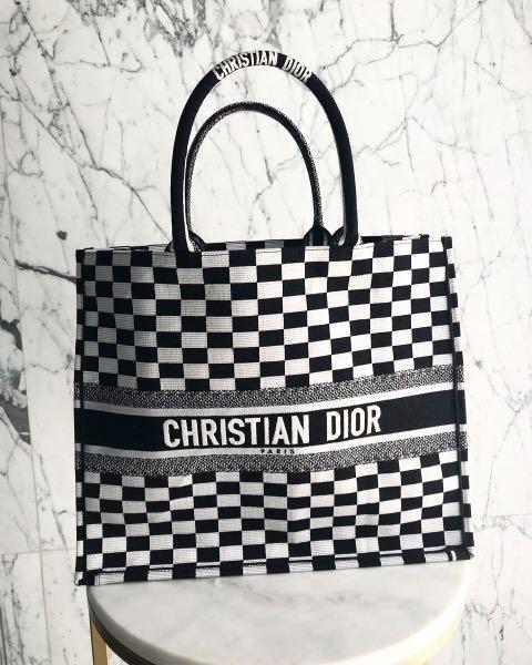 Christian Dior Checkered Tote Bag