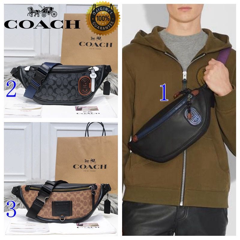 Coach Mens Rivington Utility Waist Bag, Men's Fashion, Bags, Sling Bags