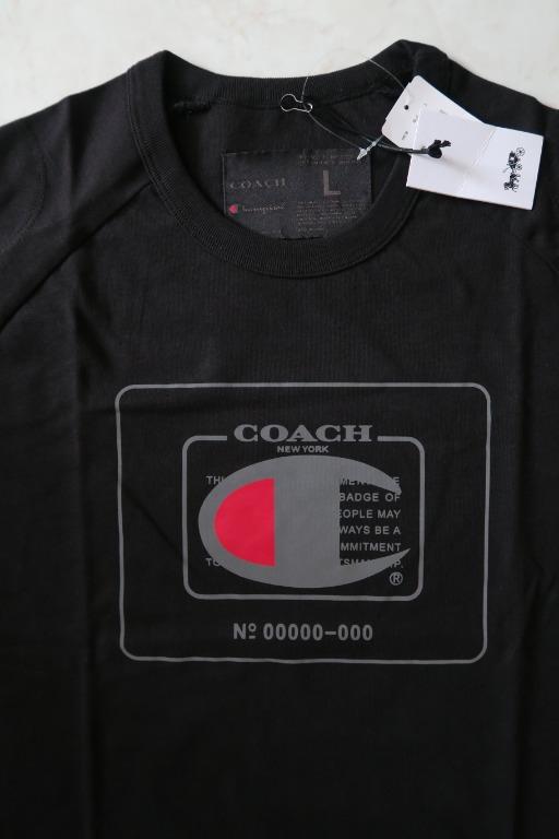 Coach x Champion Limited Colab Logo TShirt, Men's Fashion, Tops & Sets