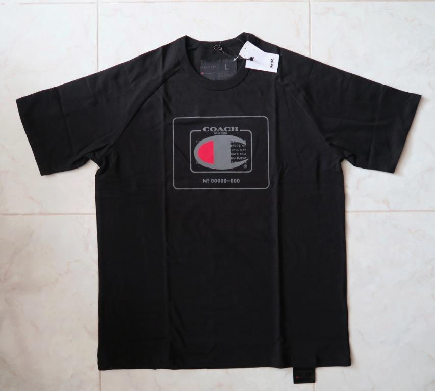 Coach x Champion Limited Colab Logo T-Shirt, Men's Fashion, Tops