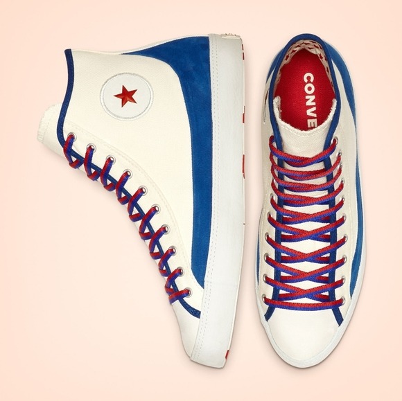 Converse chuck taylor sasha vintage red and white trainers discount
