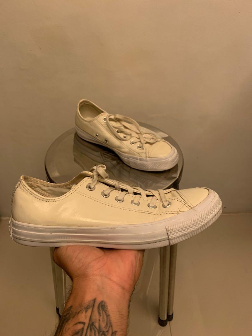 converse leather cream