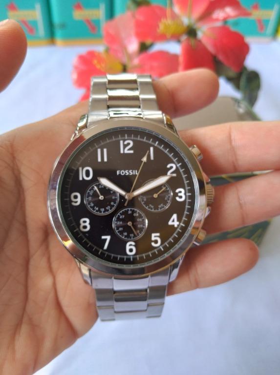 Large face silver watch deals