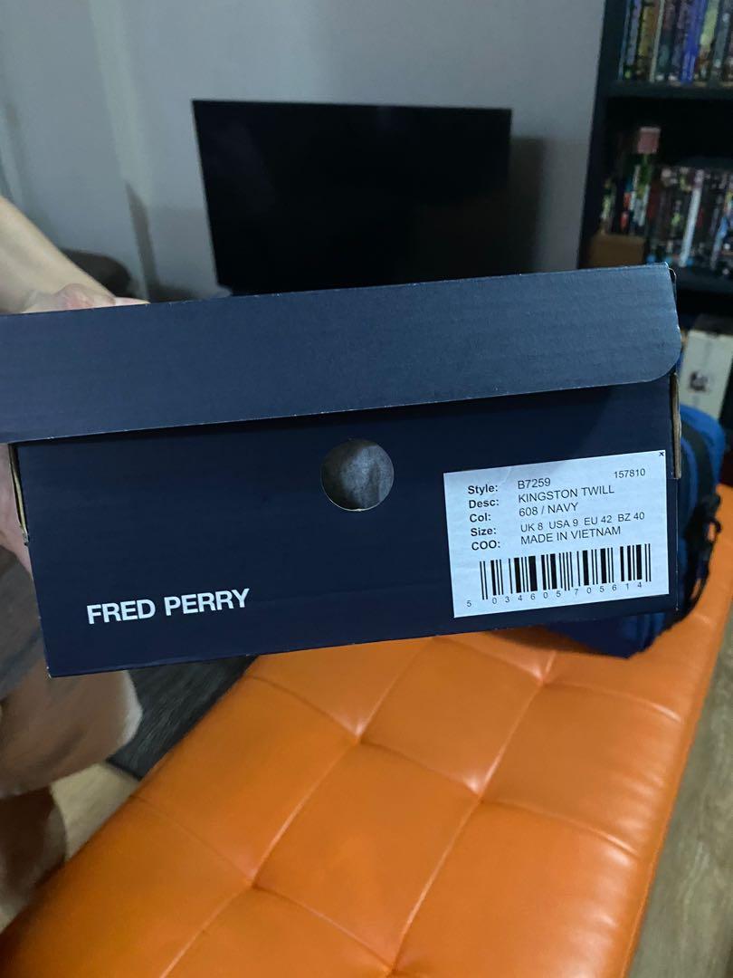 Fred Perry Kingston Twill black, Men's Fashion, Footwear, Sneakers