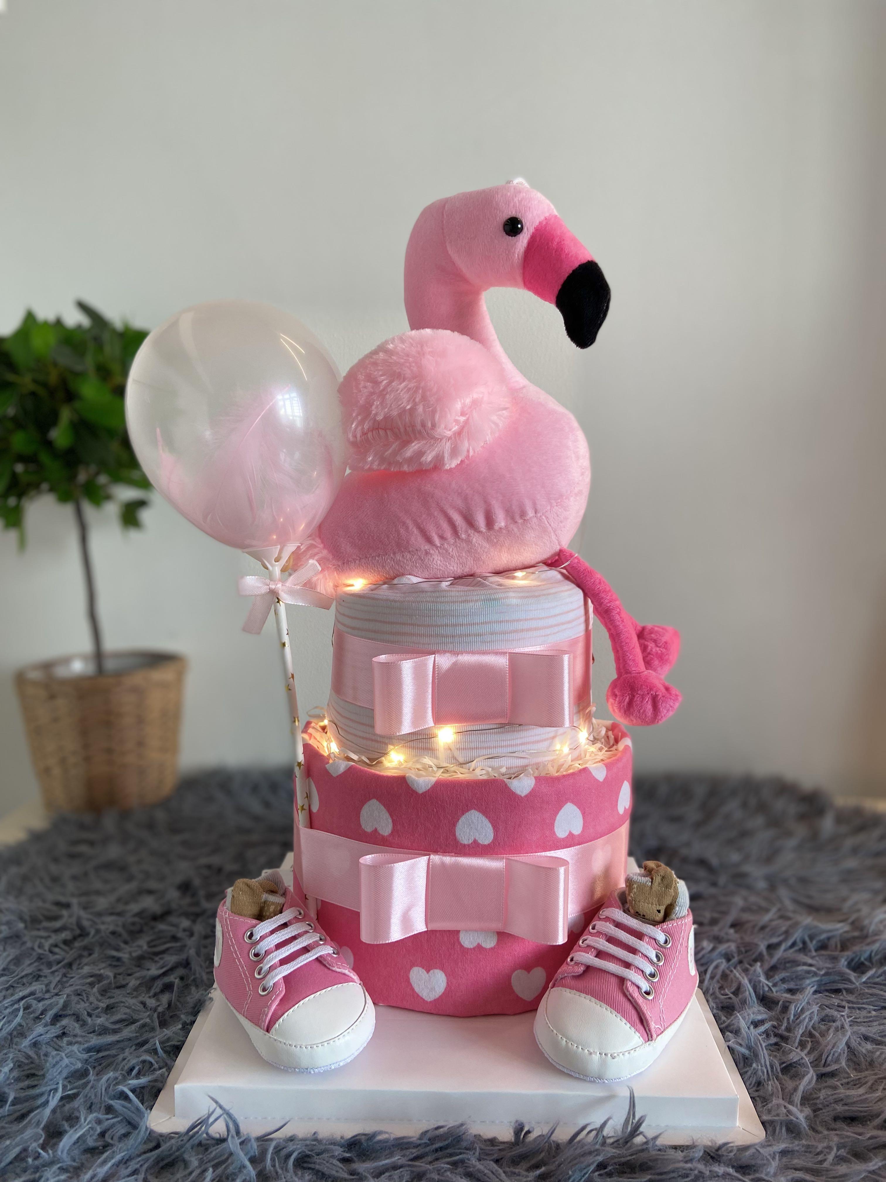 Flamingo diaper 2024 cake