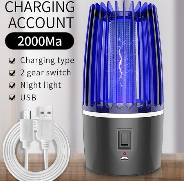 Lixada Electric Bug Zapper with Hook,Portable UV Light Standing or Hanging Design,Non-Toxic No Radiation Mosquito Lamp for Home Office Indoor and Outdoor Use 
