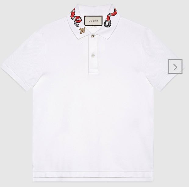 Gucci Cotton Polo with Kingsnake Embroidery, Men's Fashion, Tops & Sets ...
