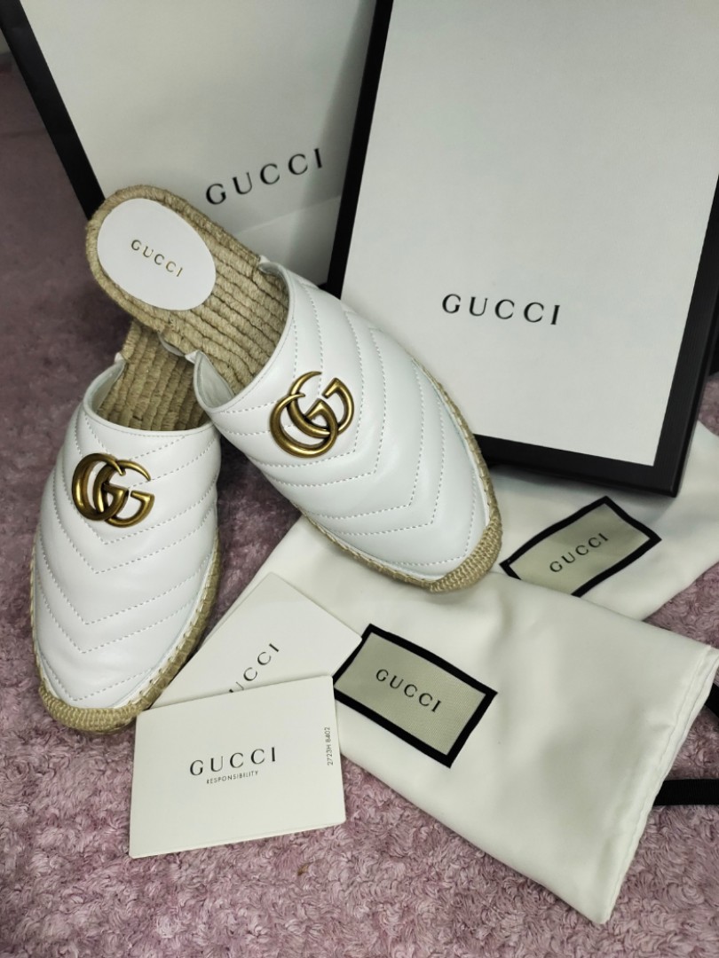 Gucci leather espadrille with double g best sale