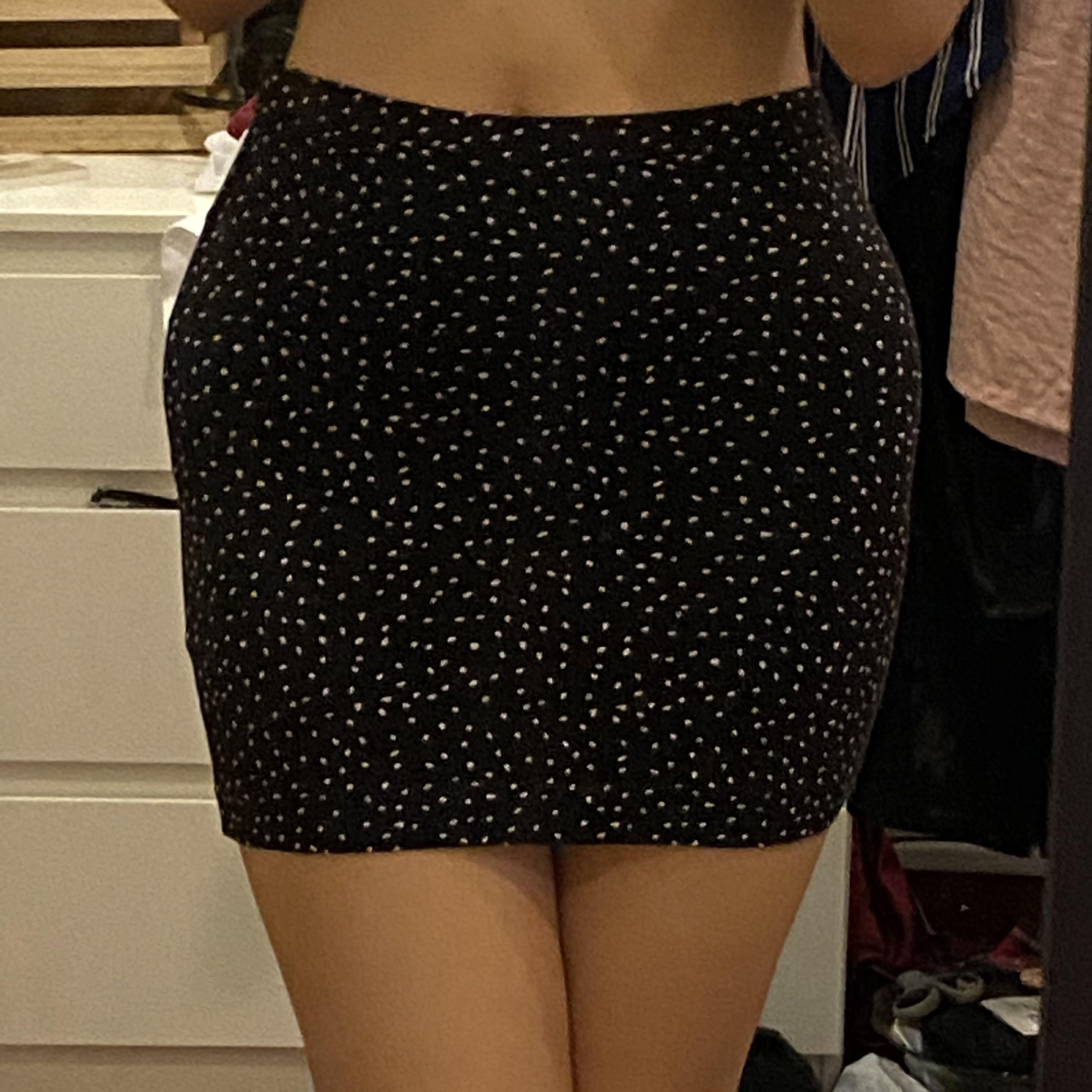 H M Bodycon Skirt Black And White Polka Dot Women s Fashion