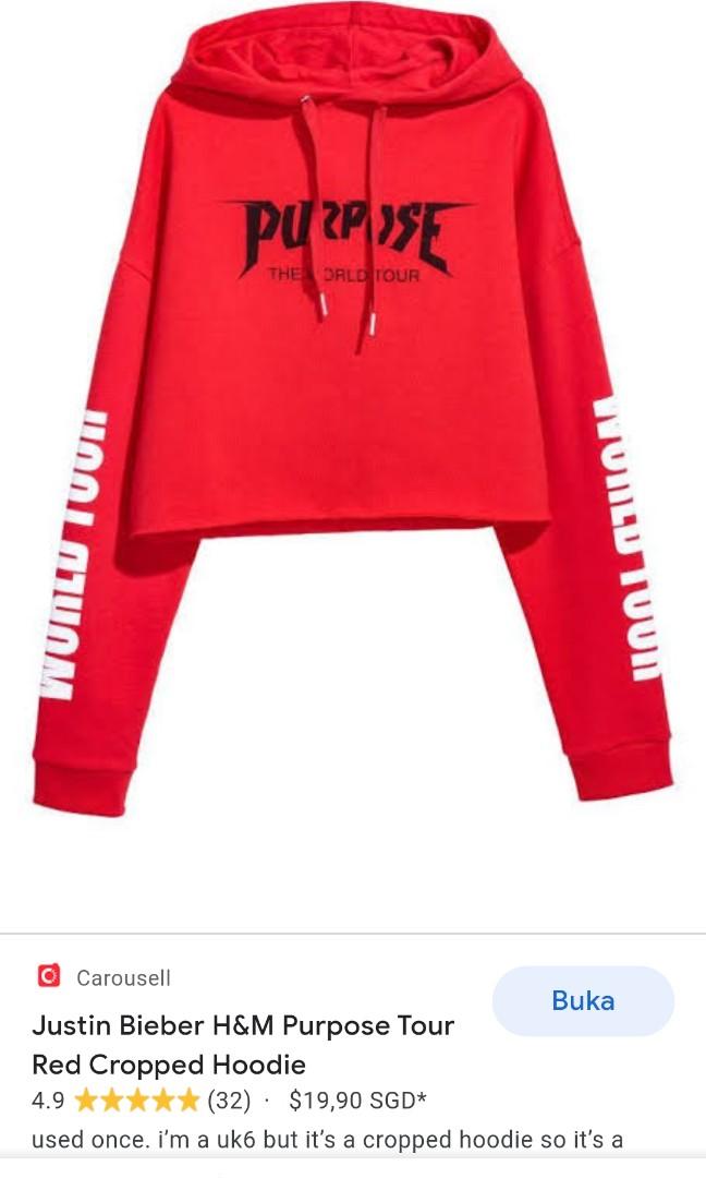 Purpose tour cropped hoodie new arrivals