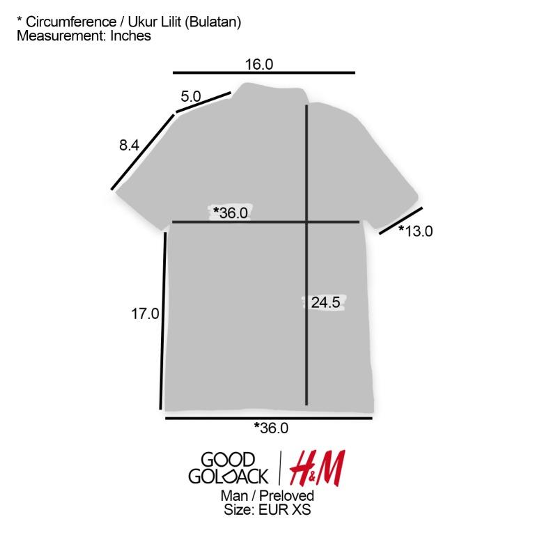 H&m shirt top sizes