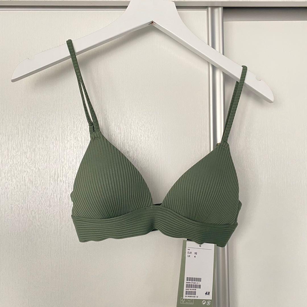 H&M Khaki Green Bikini Top, Women's Fashion, Swimwear, Bikinis