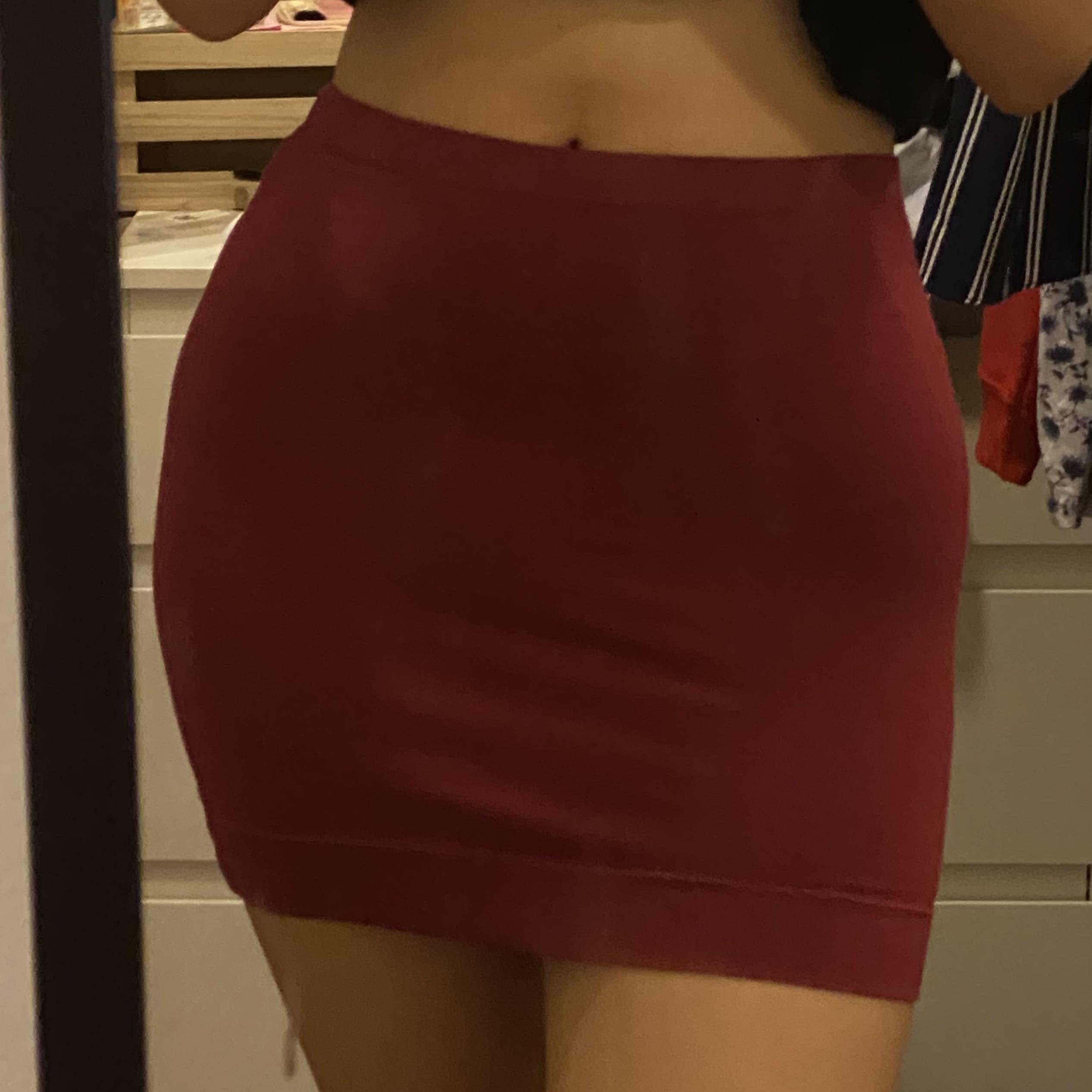 H M Maroon Red Bodycon Skirt