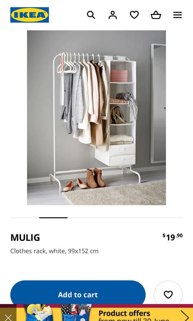 Ikea Mulig clothes rack black Furniture Home Living Furniture Shelves Cabinets Racks on Carousell