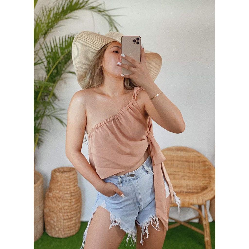 Kathryn Top Inspired One Sided Strap Top Women S Fashion Tops Sleeveless On Carousell