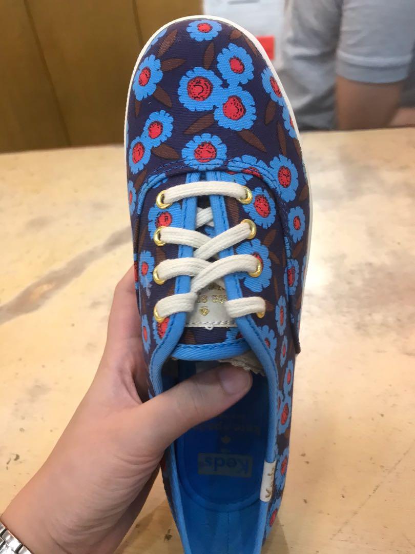 Keds Kate Spade Blue Floral, Women's Fashion, Footwear, Sneakers on  Carousell