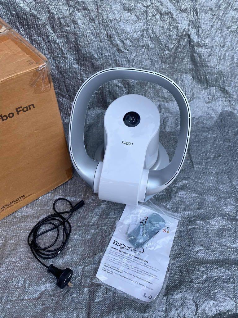 Kogan Bladeless DC Motor Turbo Smart Fan, Furniture & Home Living, Lighting & Fans, Fans on