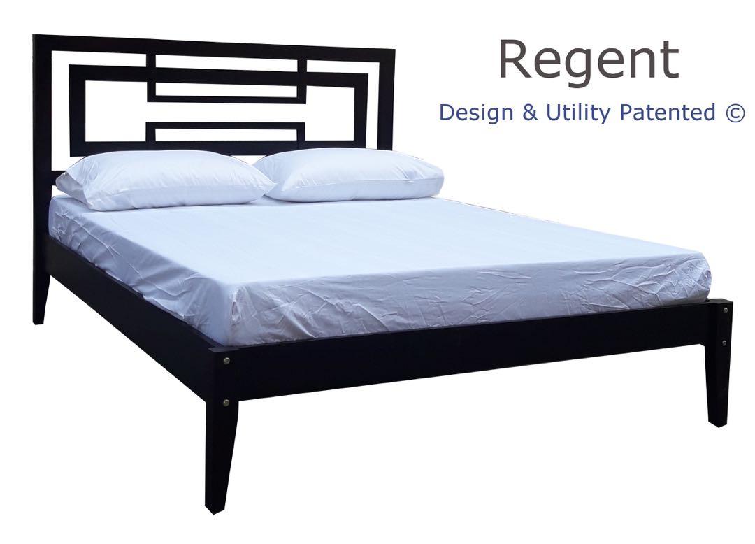 Mahogany Wood Bed Frame, Furniture & Home Living, Furniture, Bed Frames & Mattresses on Carousell