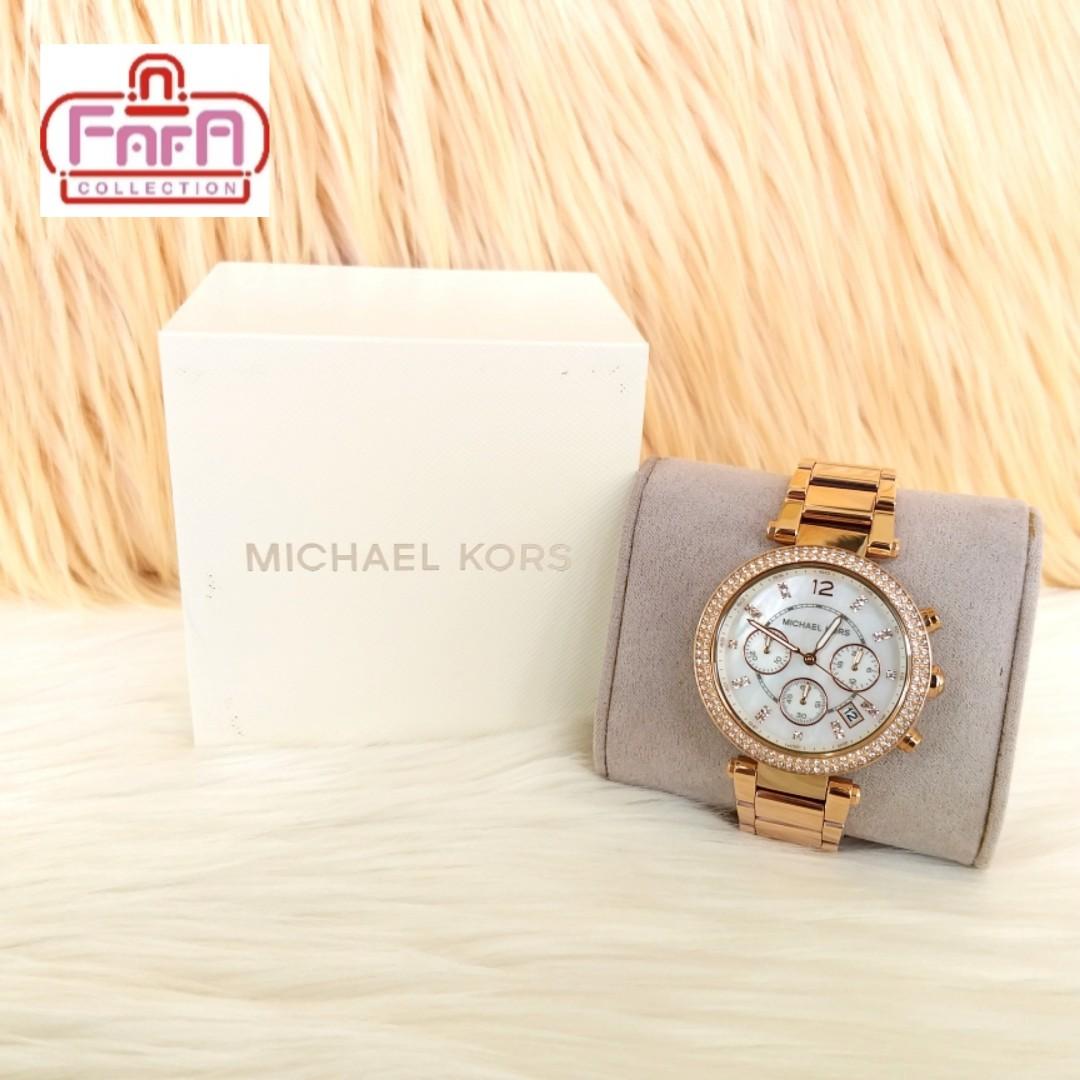 Michael Kors Women's Gold Chrono Parker Mother-of-Pearl Dial Watch MK5491 |  Lazada