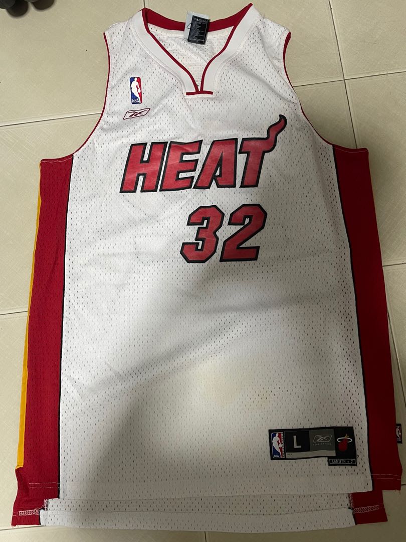 Shaquille O'Neal Vtg Shaq Miami Heat #32 White Reebok Men's XL Away Je –  thefuzzyfelt