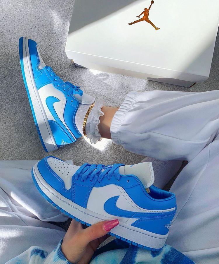 Nike Air Jordan 1 Low UNC Women s Fashion Footwear Sneakers on