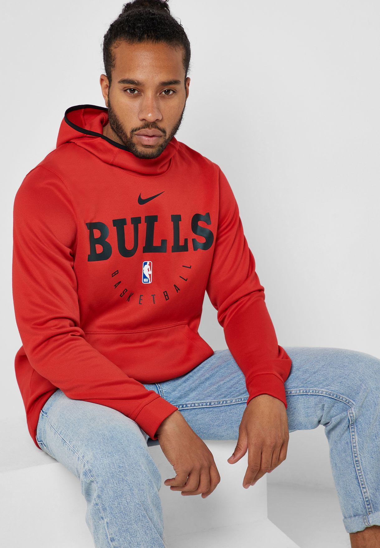 Red Nike NBA Chicago Bulls Spotlight Hoodie